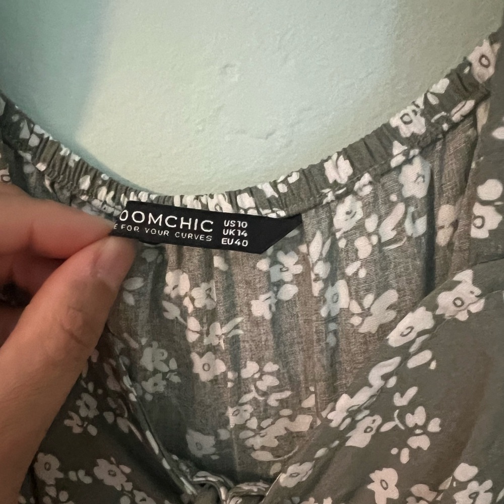 Bloomchic Ditsy Floral Ruched Tier Dress w/ Pockets - Picture 3 of 3